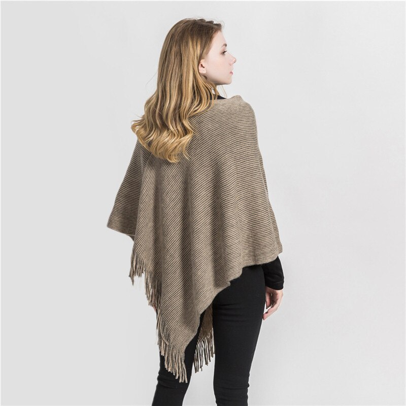 de invierno cálido Ponchos sólidos y capas para mujeres chales de gran tamaño envolturas de Cachemira Pashmina mujer Bufanda