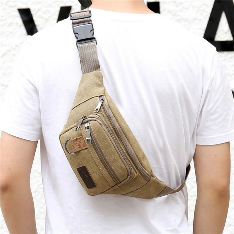 Riñonera para hombre, cartera para teléfono informal de gran capacidad a la , deportes, turismo, ciclismo, bolsos de hombro multifuncionales para hombre