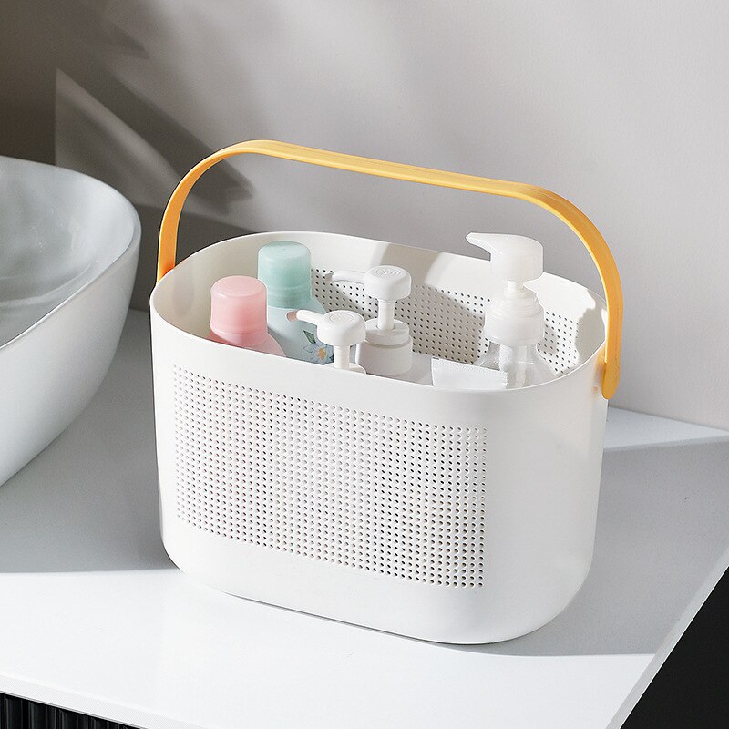 Bathroom Storage Basket Japanese-style Plastic Toiletry Storage Basket Large Hollow Bath Basket Bathroom Portable Bath Basket
