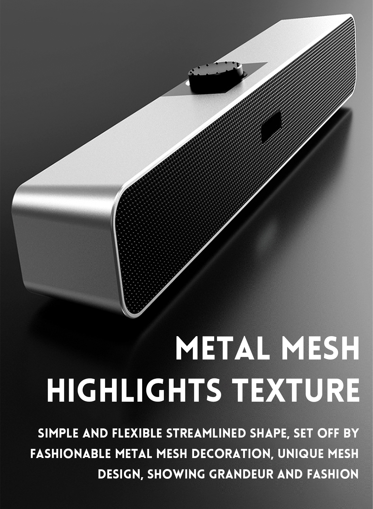 Computerlautsprecher mit 3,5 mm Aux, kleine PC-Lautsprecher mit USB, kabelgebundener USB-Schreibtisch-Lautsprecher, USB-Soundbar für Monitor