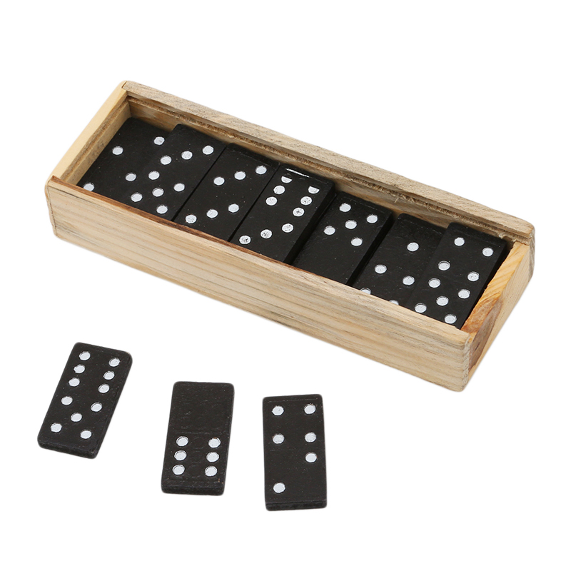 28 stk træ domino blokke kits domino brætspil rejser sjovt bordspil domino legetøj til børn børn pædagogisk legetøj