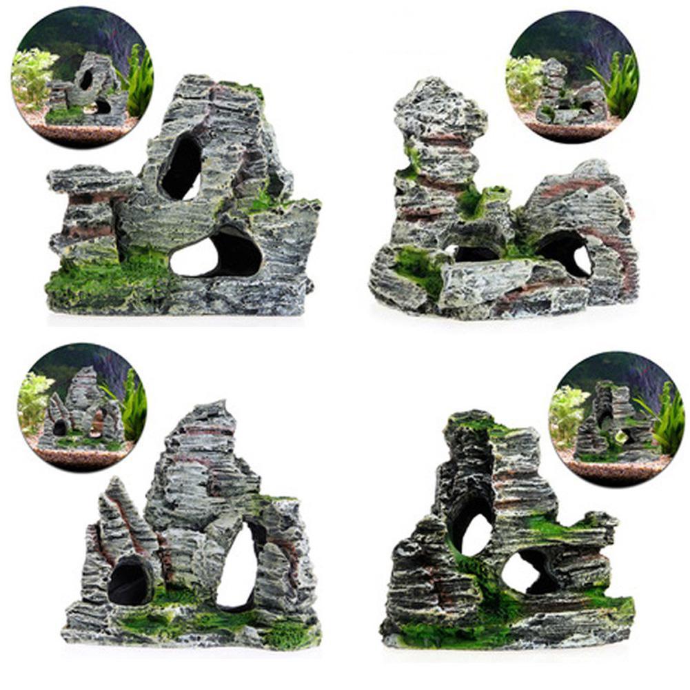 Rocas de resina Artificial montaña acuario pecera accesorios de jardinería