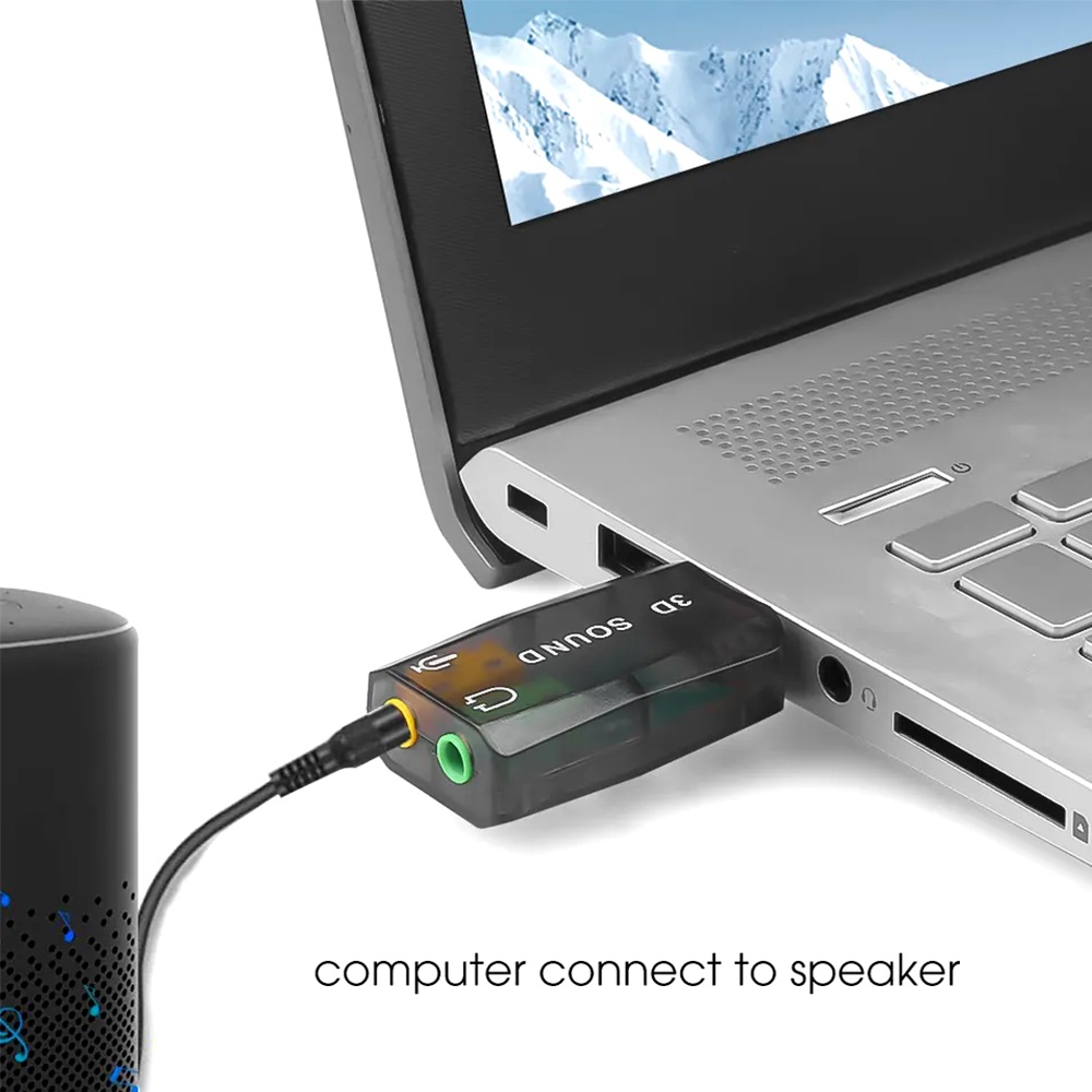 External USB Sound Card 3D Audio Headset Microphone Adapter for PC Desktop Support for Three-dimensional Sound Plug And Play