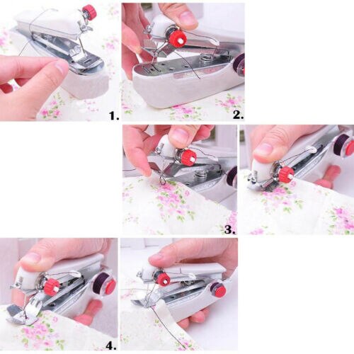 Handheld Mini Sewing Machines Cordless Smart Electric Sewing Machine Quick Handy Stitch Fabric Clothing Kids Cloth Easy Stitcher
