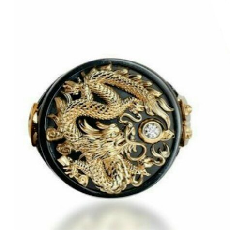 Gothic Punk Ring Men Retro Dragon Rings Black Gun Gold Animal Male Ring Party Jewelry Statement Anillos para hombres Size 7-13
