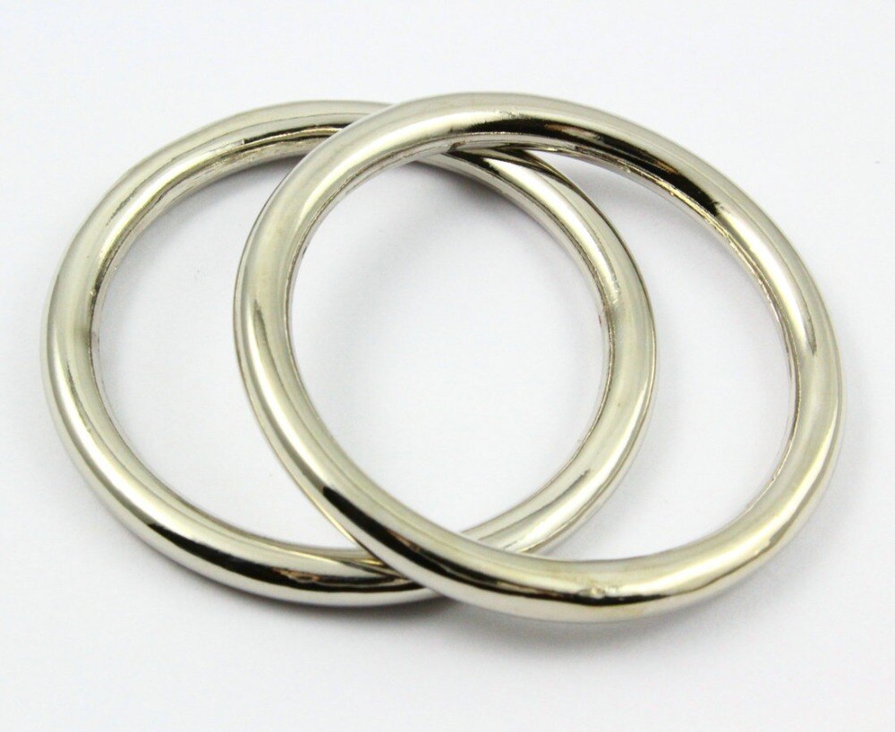 25 Stuks 40mm Nikkel Kleur Gelaste Metalen O Ring Purse Bag O Ring
