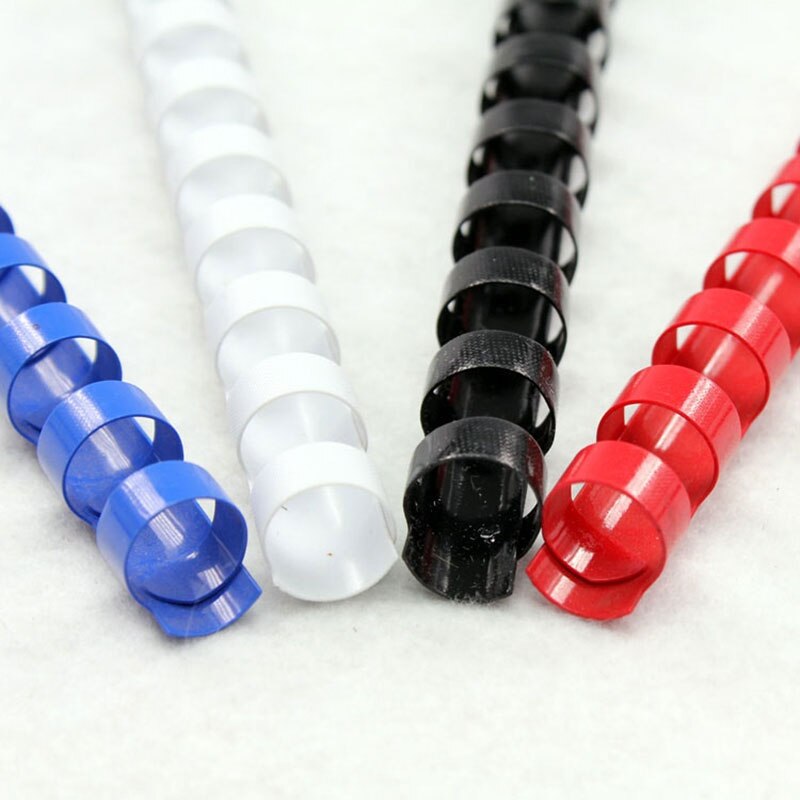 90PCS/BOX PVC Coil Aprons 21 Holes 20-80 Sheets Plastic Rings For A4 File Documents Tender Supplies Comb Binding Machine Accesso