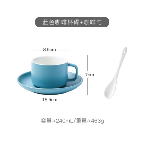 Taza de café Rosa mate, juego de copas lindas y platillos de cerámica, taza de té de porcelana, tazas simples Retro de agua, Fincan nórdico, AC50BD: Style3