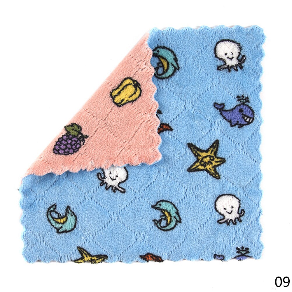 Keuken Anti-Vet Poetslappen Coral Fluwelen Super Absorberende Microfiber Schoonmaakdoekje Thuis Wassen Schotel Keuken Schoonmaken Handdoek: Blue Pink-25x25cm