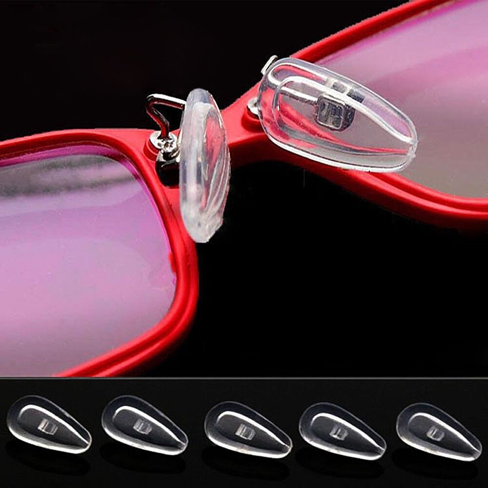 4 par blødt skruet på silikone briller solbriller briller næsepuder reparation værktøj
