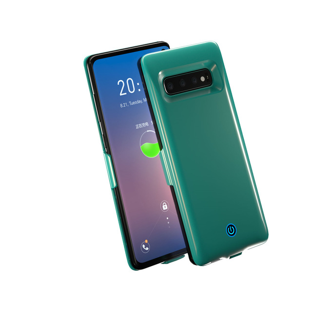ZKFYS Slim Battery Charger Cases for Samsung Galaxy S10 Power Bank Case 7000mAh Extenal Charging Battery Cover Powerbank Case: green
