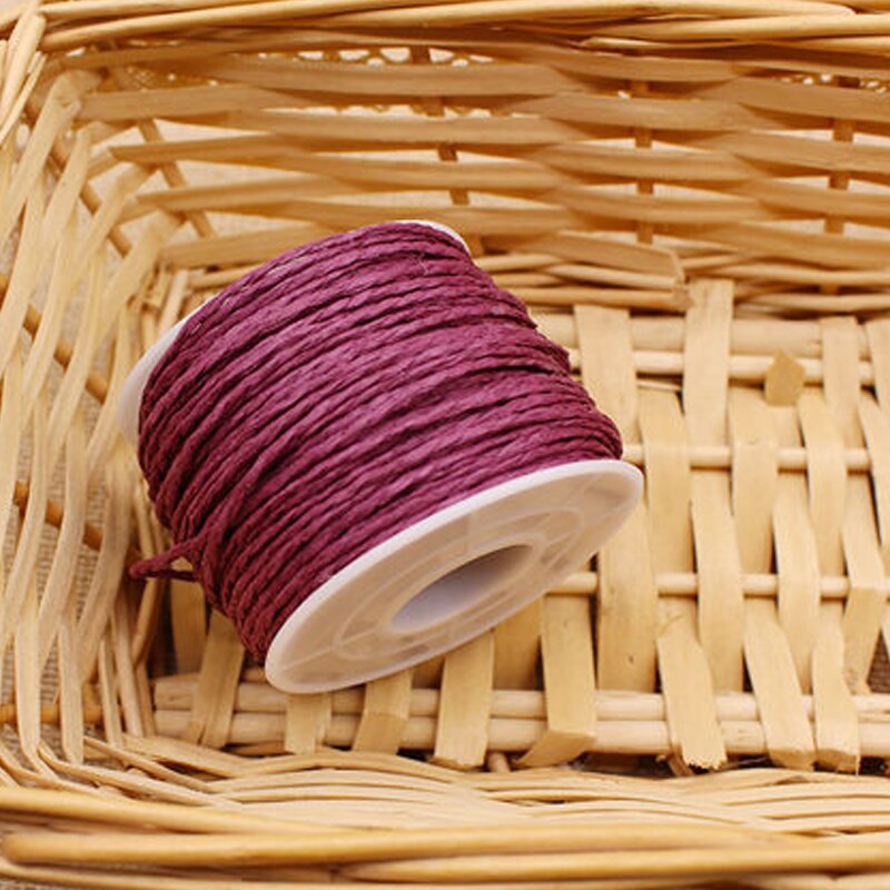 5 Roll 30Meter Natuurlijke Raffia Stro Garen Voor Zomer Hand Knit Haak Hoed Handtas Manden Breien Materiaal Kleurrijke Draden: 19
