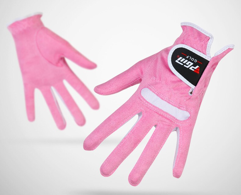 1 paar PGM Golf Handschuhe dame Super-faser Handschuhe Frauen linkshänder rechtshänder Anti- skid Atmungsaktivität: Rosa / Size 17