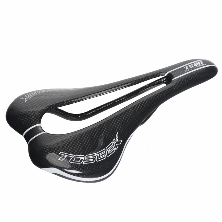 TOSEEK Volle carbon faser Fahrrad MTB rennrad sättel hohl mountainbike sattel sitzkissen bequeme Ultra licht 124g: TS80  Light