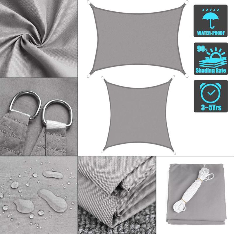 Buitenzonwering, waterdichte zonwering, polyester zonnescherm, bescherming, luifel, tuin, terras, zwembad, schaduwdoek