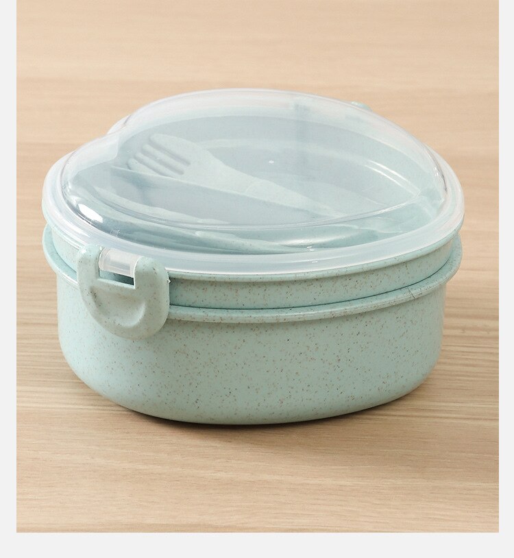 Heart-shaped Bento Box Double Child Lunch Box Student with Lid Canteen Simple Lunch Box Heated Food Container: 01