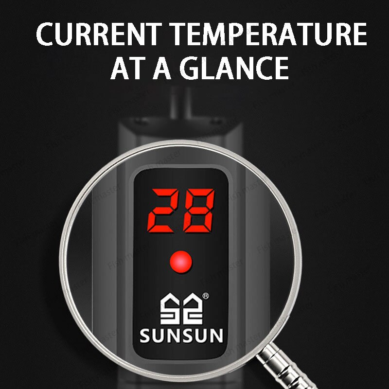 SUNSUN Aquarium Submersible Heater Fish Tank LCD Display Digital Adjustable Water Heating Rod Constant Temperature Control