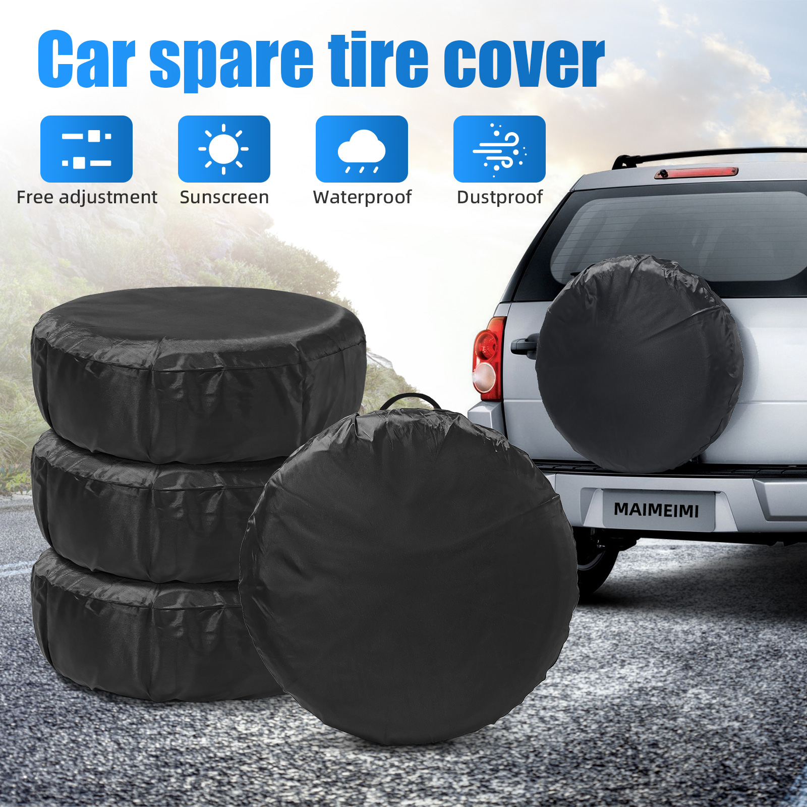 1/2/4Stck Auto Reserverad Abdeckung Polyester Auto Auto Rad Reifen Abdeckung Schutz Fahrzeug Reifen Rad Abdeckungen zubehör Staubdicht