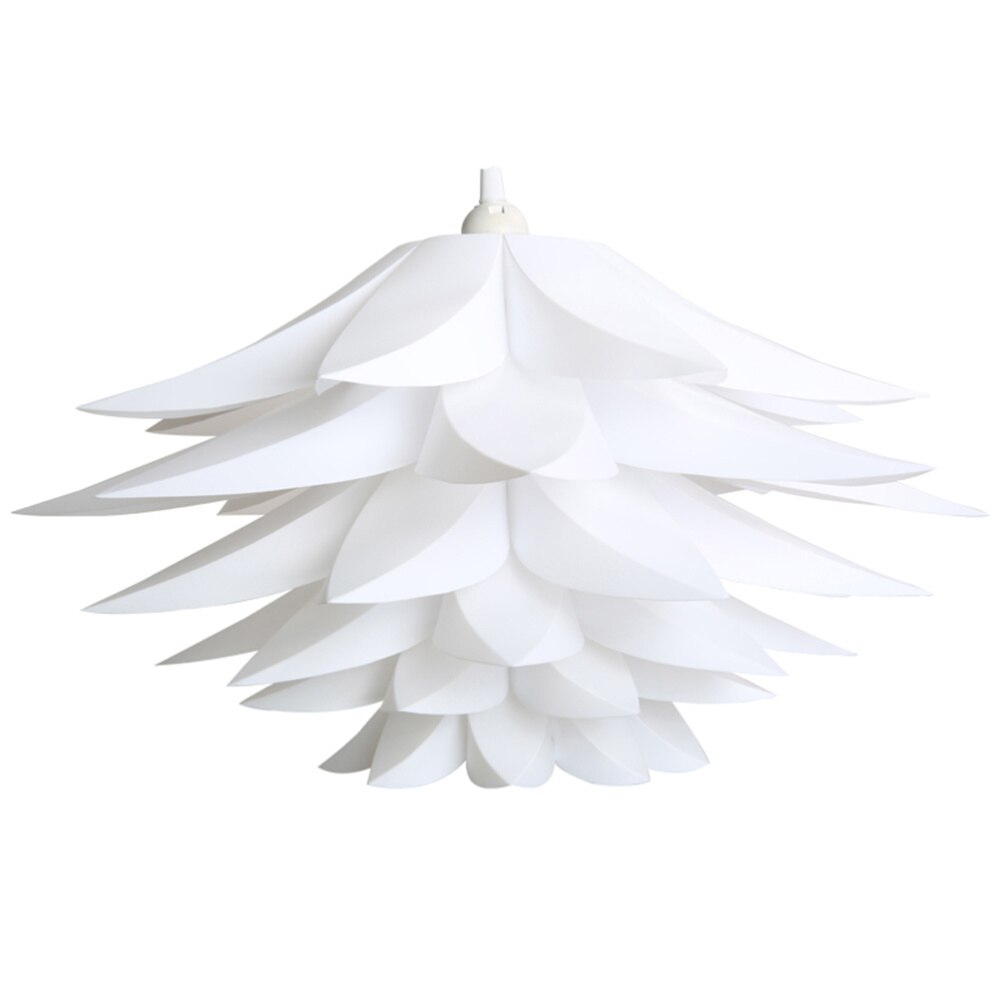 Diy lotus lysekrone pp pendel lampeskærm loft værelse dekoration puslespil lys moderne lampeskærm (blå): Hvid