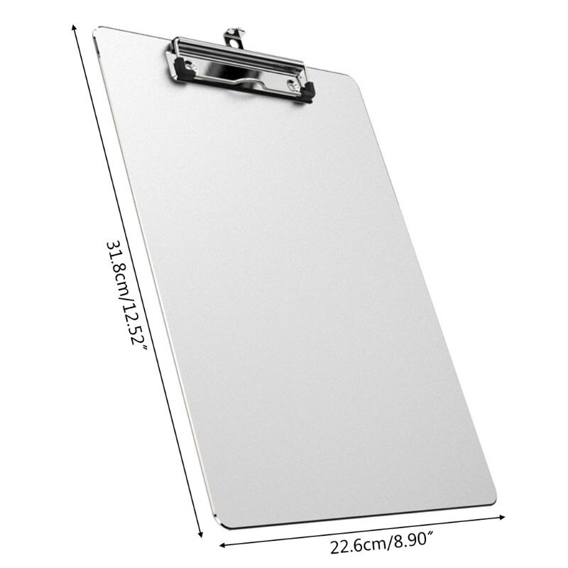 A4 aluminiumslegering skriveklip bord skridsikker fil hardboard papirholder kontor