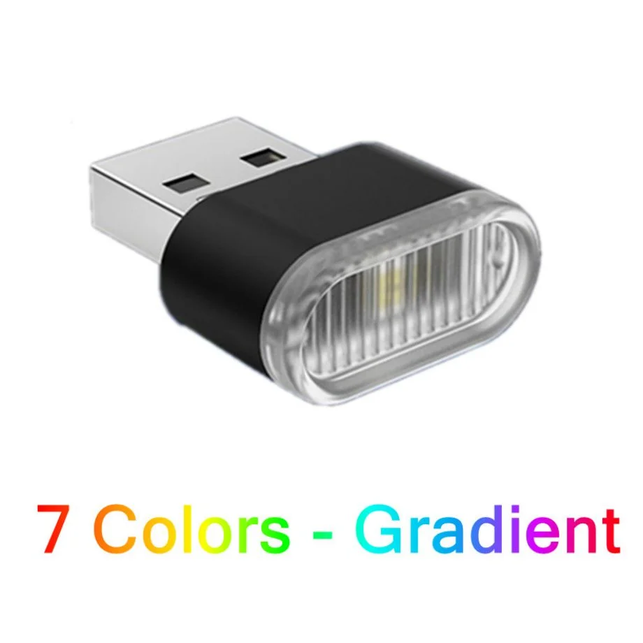 Mini lampe décorative au néon pour intérieur de voiture, USB, lumières LED, éclairage de secours, PC universel, portable, Plug and Play: bleu foncé