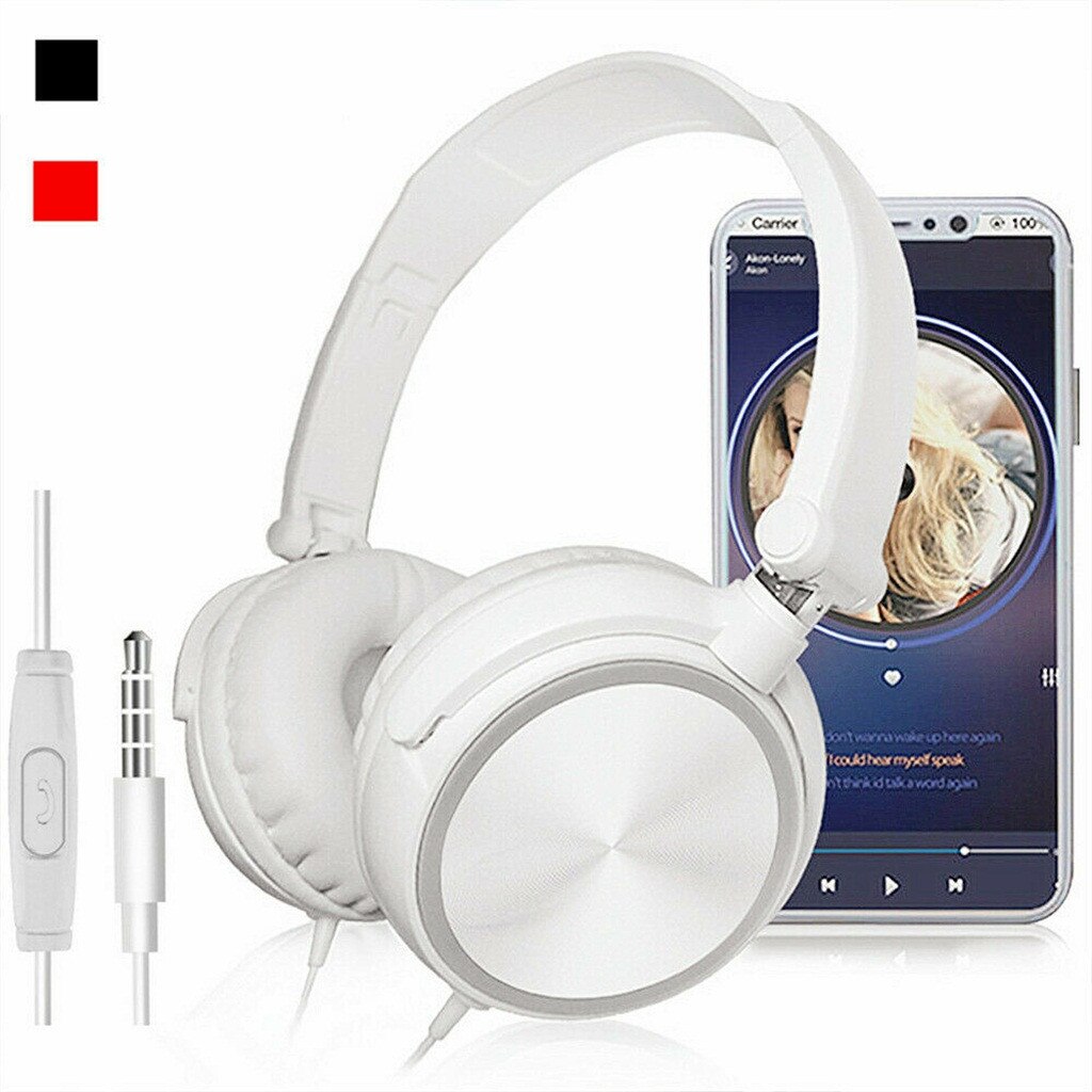 ANC Bluetooth Headphones Active Noise Cancelling Wireless Headset Foldable Hifi Deep Bass Earphones Microphone for Music#50: White