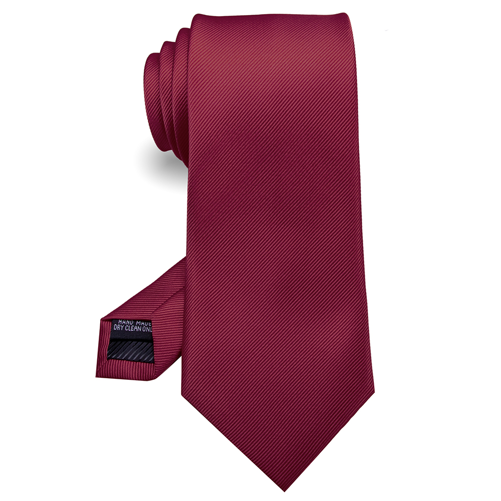KAMBER, corbata para hombre de color sólido, corbata jacquard de seda de 8cm, corbatas verdes y rojas para hombre, accesorios formales de negocios para boda,: Borgoña