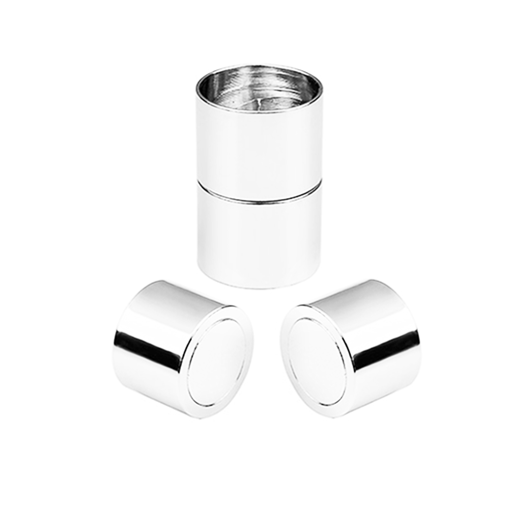 Lote de 5 unidades de cierres magnéticos fuertes cilíndricos de varios tamaños, hebilla para fabricación de joyería, accesorios de conectores de pulsera de cuerda de cuero DIY: 10 mm / Blanco