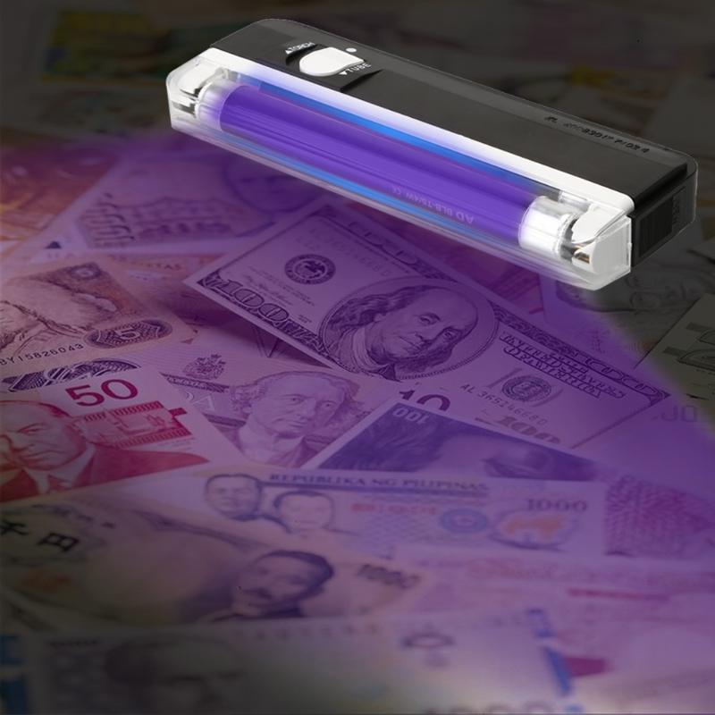 Mini Banknotes Detector Waaterproof LED Flashlight Portable Security Torch Lamp With UV Bank Note Checker Handheld Light
