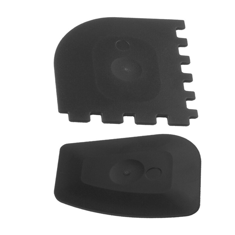 Spatules 2 pièces en plastique gril casserole grattoirs nettoyant noir outil ensemble Durable pour fonte BBQ grattoirs conseils de nettoyage BBQ outils: Black 2pcs
