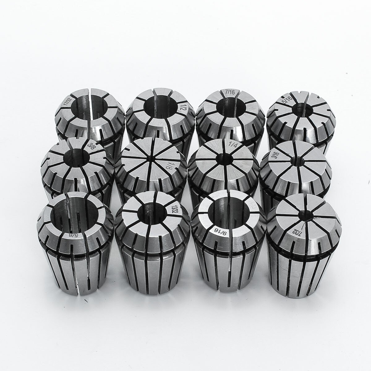 12pcs ER16 Spring Collet Set Chuck Collet 1/32 to 3/8 Inch Machine Tool for CNC Milling Lathe Tool Spring Steel Tool Holder