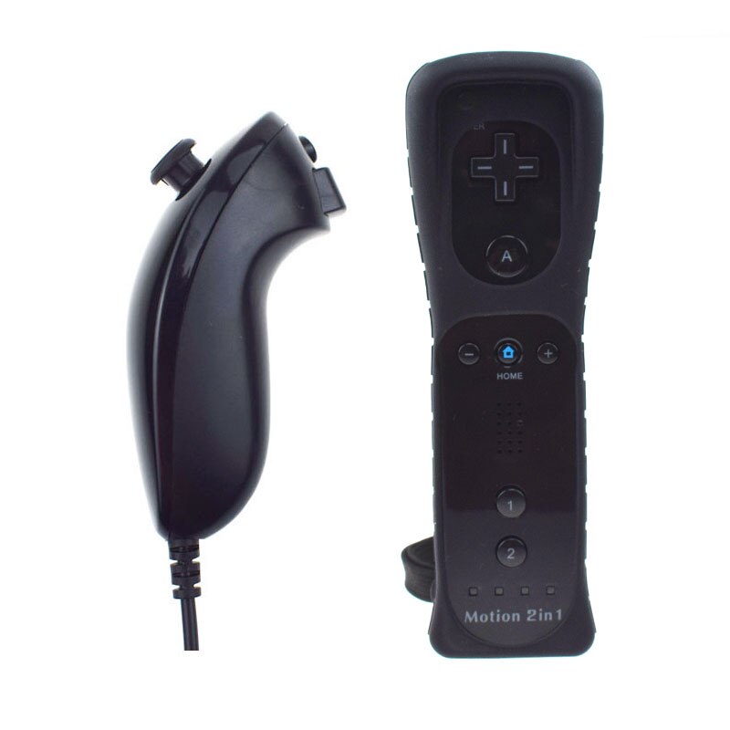 Nunchuk 2 en 1 con Motion Plus para Nintendo Wii, mando a distancia: black 2in1