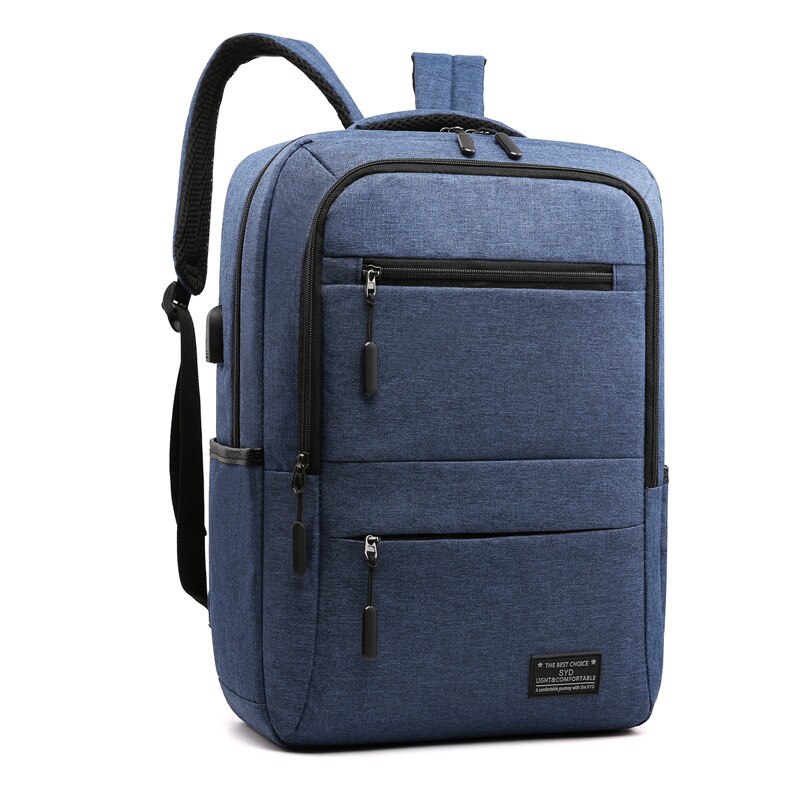 15.6 Inch Men Laptop Backpack Business Backpack Usb Charging Computer Backpacks Travel Large Capacity Nylon Men Bag: blue