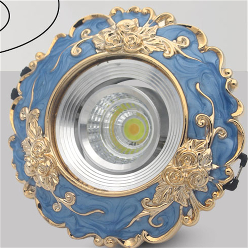 Art Deco Resin Blauw Goud Guirlande Led Downlighters Woonkamer Hal 5W 7W Loft Interieur Inbouw Plafonds Lamp 110V 220V Spanning
