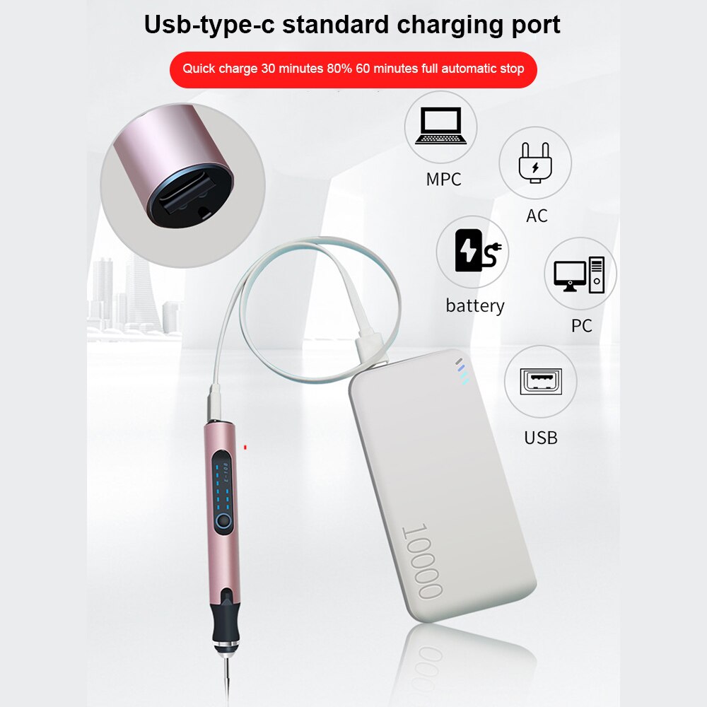 Mini Draadloze Boor Elektrische Carving Pen Voor Slijpen Polijsten Variabele Snelheid Usb Cordless Boor Rotary Gereedschap Kit Graveur Pen