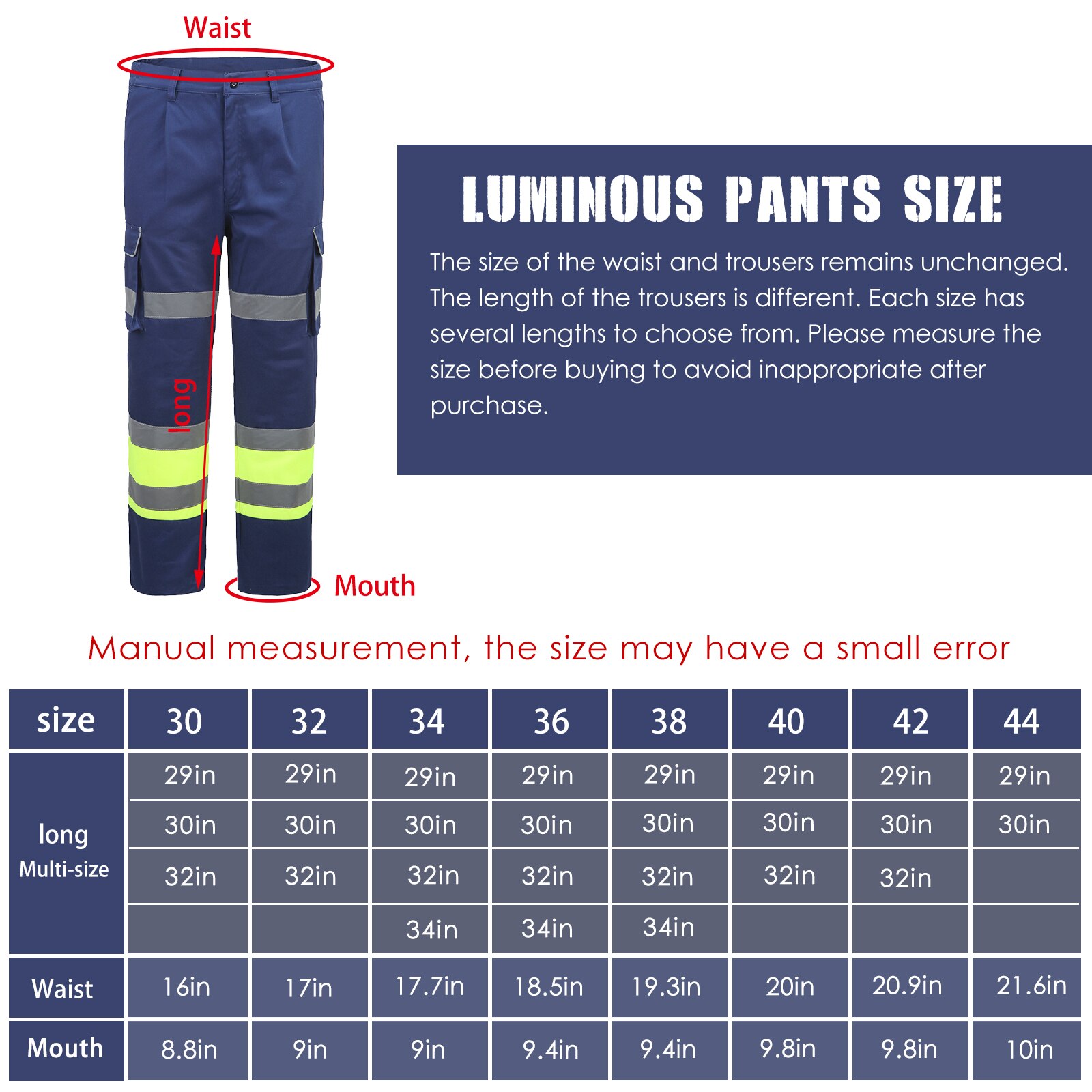 AYKRM Reflective Pants hivis Functional Pockets Wear-resistance Safety Trousers Winter Work Color 5XL