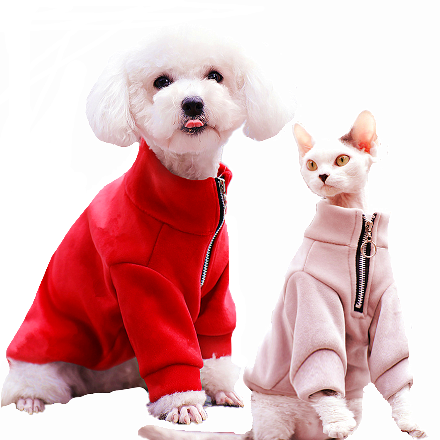 Ropa de invierno para mascotas, abrigo cálido para gato, chaqueta para perro Bulldog francés, chaleco suave para perros pequeños, medianos y grandes, traje Beige para gato