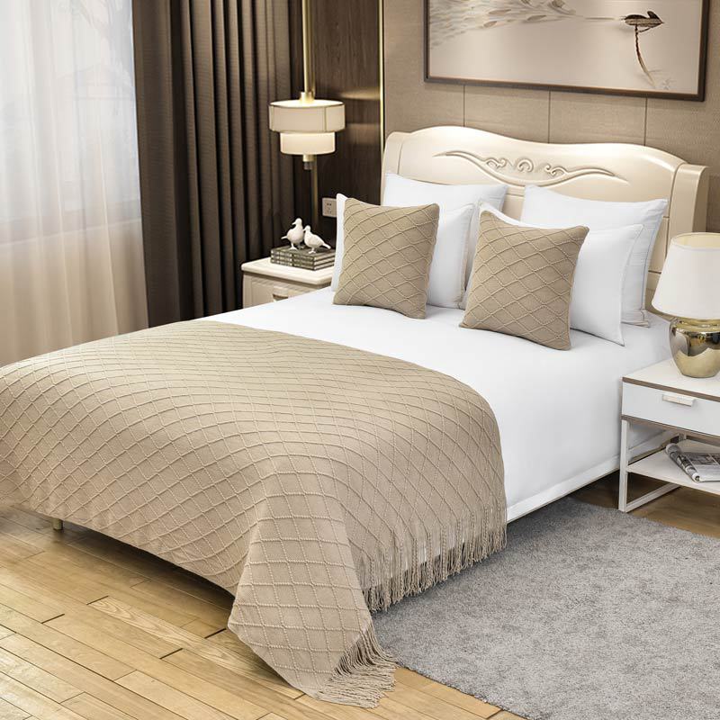 1 Peça de Colchas e Cobertores Modernos de Cor Sólida com Borlas, para o Pé da Cama, Tamanhos Queen e King, Decoração para Casa: 30*220 centímetros / Preto
