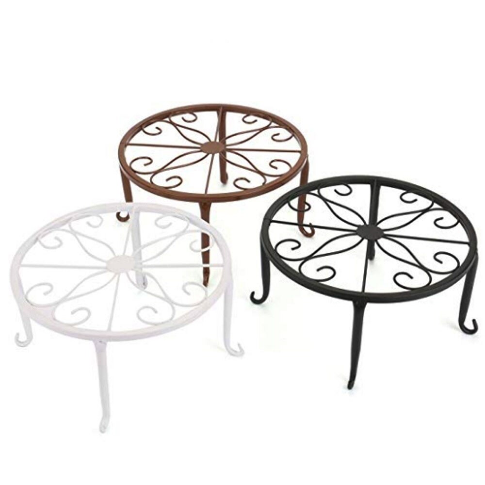 Smedejern blomsterpotte rack blomst basion display hjem indretning runde plantestativ gulv pottestander skabe have balkon selv