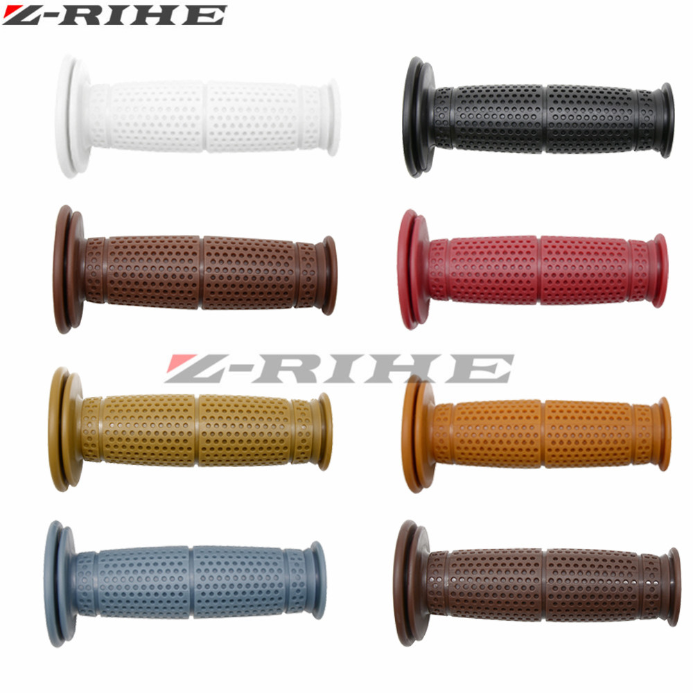 7/8 "22 cm Motorcycle Hand Grips Retro Handvat Rubber Bar Gel Grip voor Triumph Street Scrambler Vespa GTS 300 piaggio Moto Guzzi