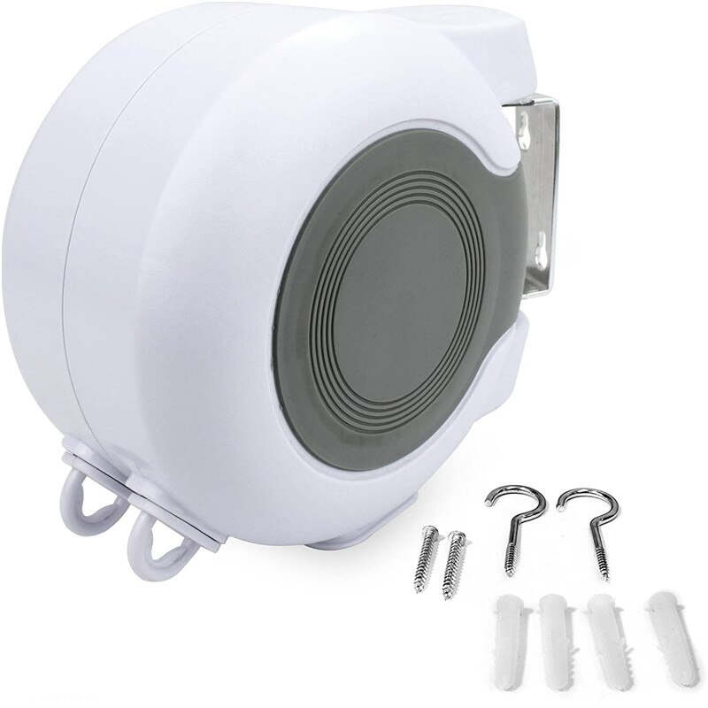 15m Retractable Clothesline Home Washing Line Outdoor Laundry Line For Drying Clothes Retract Balcony Wall Mount Clothesline