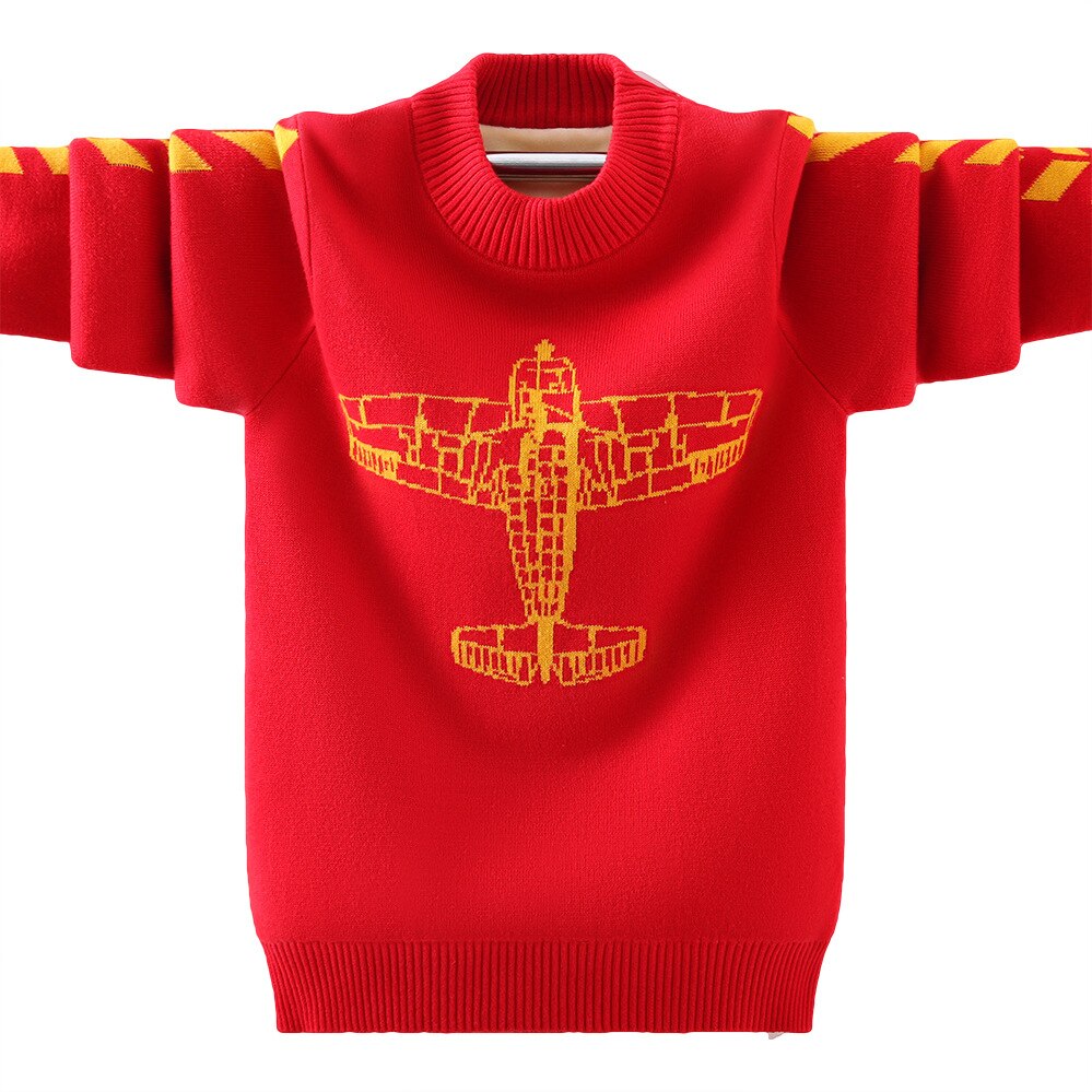 Suéter tejido pulóver para niños, ropa de invierno para mantener el calor, algodón, cuello redondo, 6-14