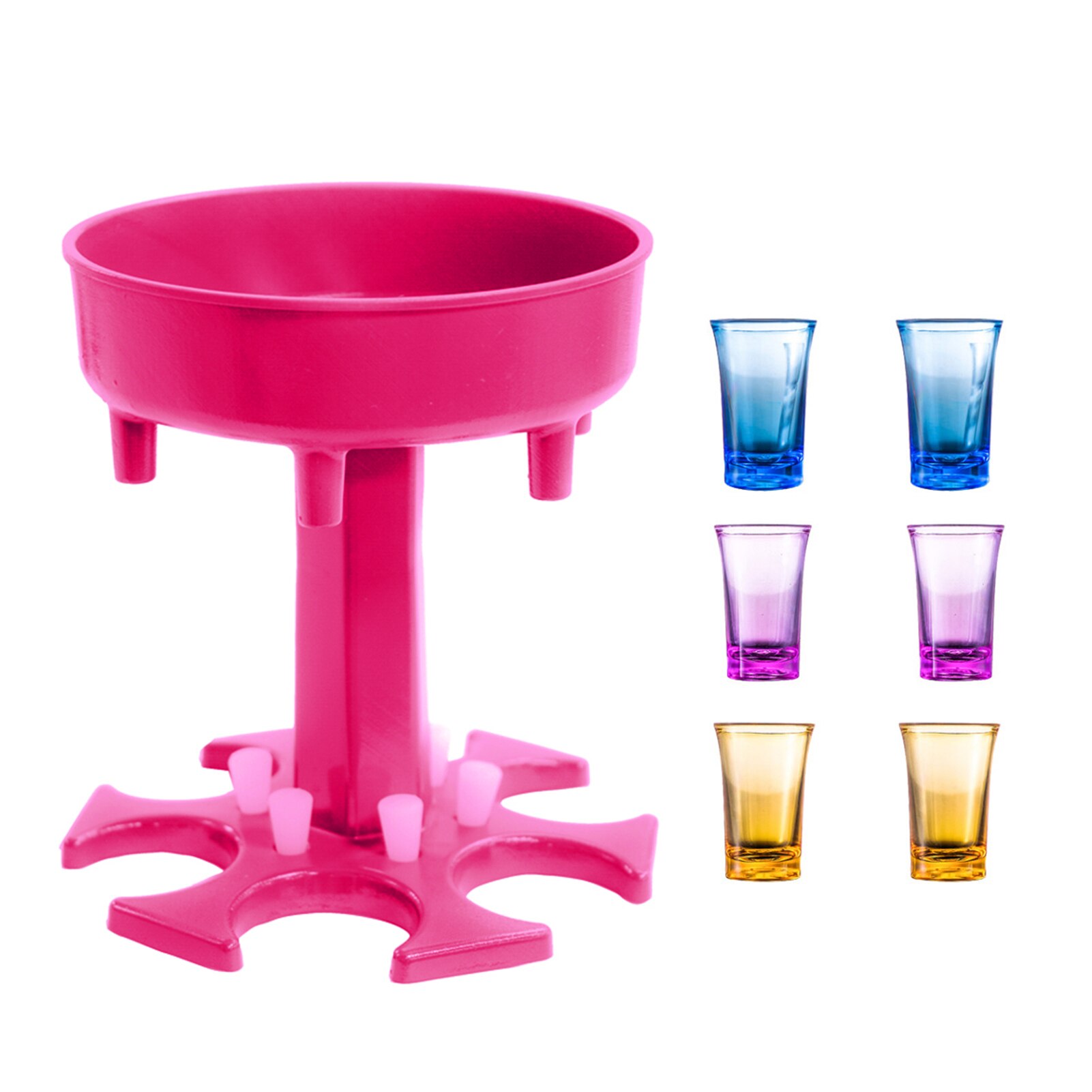 6 Shot Wine Dispenser Holder Glass Rack Cooler Beer Beverage Dispenser Shot Party Bar Accessories: Pink