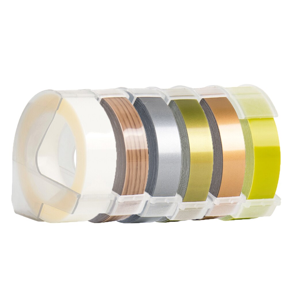 6 rollen Mehrfarbig PräGen Band 9MM Präge Etikett Band Nachfüllung Kompatibel für Motex E101 und DYMO 12965 Präge Etikett Hersteller: 6Rollen gemischt Farbe D