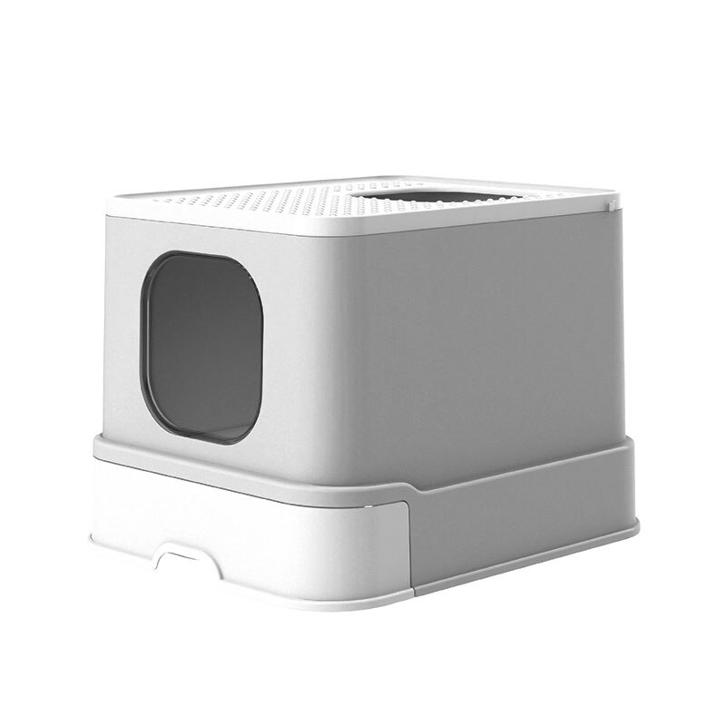 Kattenbak Top Entry Kat Zandbak Grote Capaciteit Wc Lade Gesloten Splash Lade Stijl Lade Wc Catlitter Lade Cattoilet kattenbak: grey