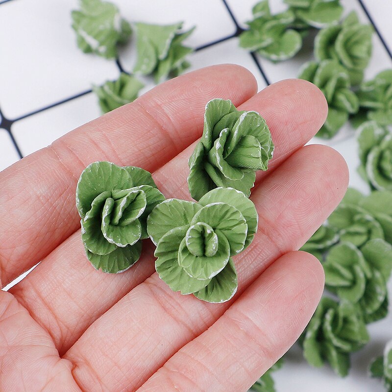 5Pcs/lot 1:12 Scale Dollhouse Mini Cute Handmade Polymer Clay Vegetables Cauliflower Chinese Cabbage Green Mini Small Doll House: 1