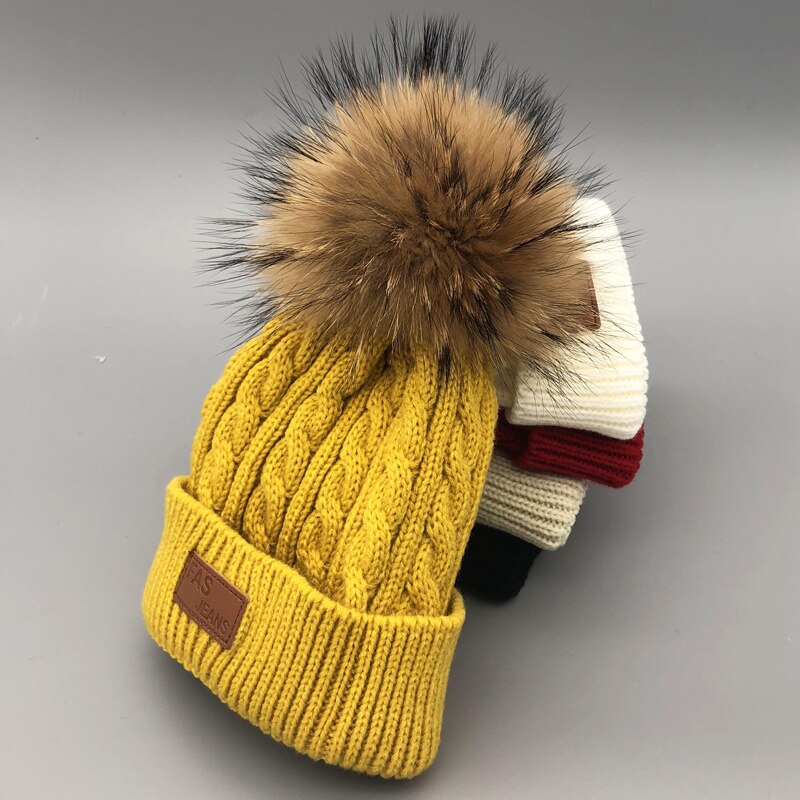 bonnet enfant skullies beanies for kids winter hats children kids boys girls fur pompom skullies beanies for kids pompom hat
