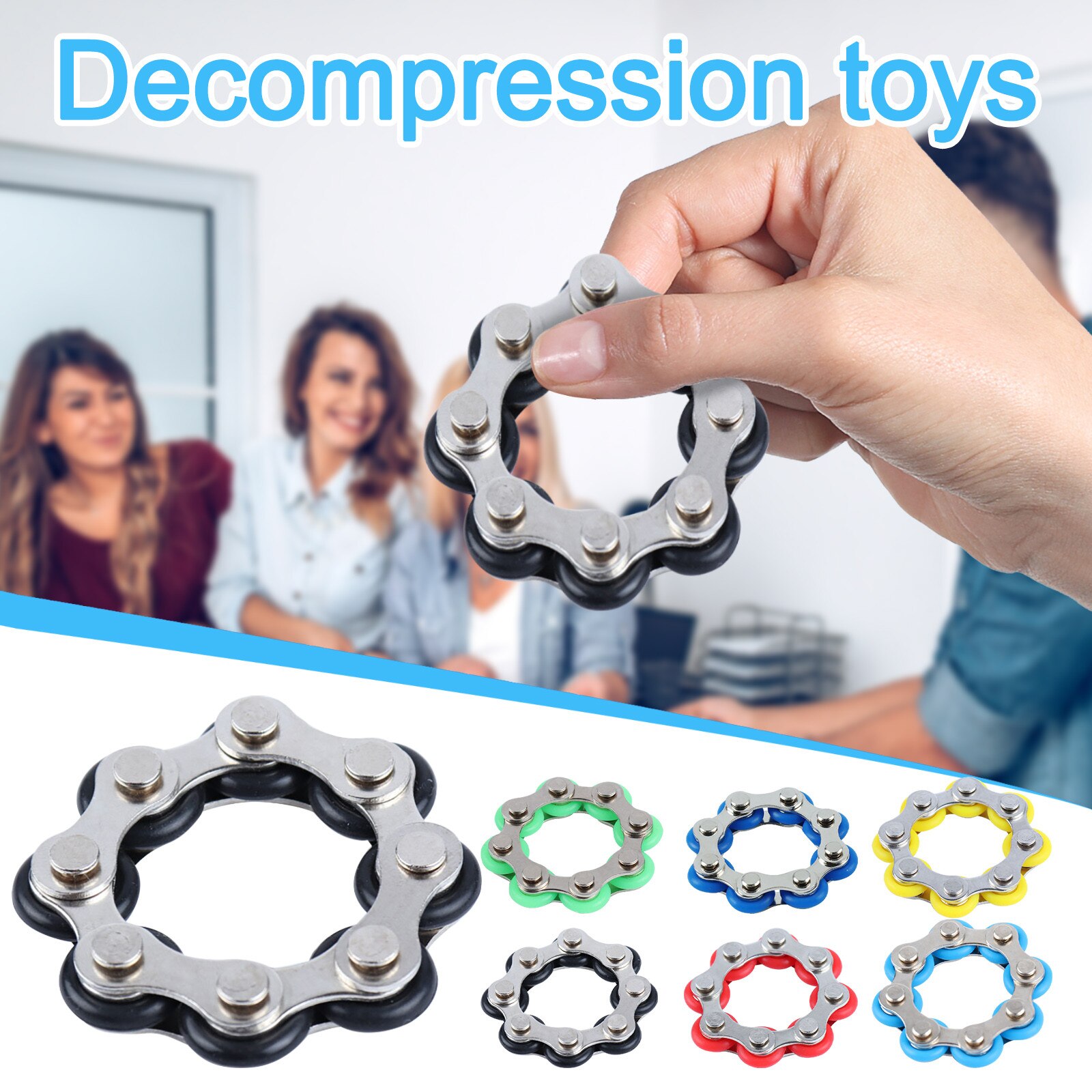 8 Knots Bicycle Chain Stress Relief Toys Autism Stress And Anxiety Relief Toys Pressure Relief Chain Stainless Steel Toy Игрушки