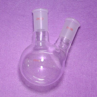 250ML Two Neck Round Bottom Flask,heavy Wall,24/40 Joint,lab Glassware Flask