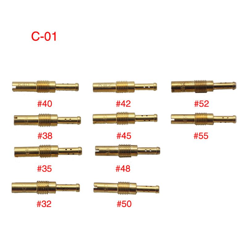 10pcs Set Slow/Pilot Jet Or Main Jet For PWK Keihin OKO CVK Mikuni KOSO Motorcycle Carburetor Vice injectors Nozzle